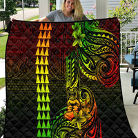 Hawaii Hauoli Makahiki Hou Quilt Lono Hawaiian God Kakau Polynesian Tribal Reggae LT05 Reggae - Polynesian Pride
