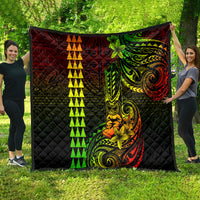 Hawaii Hauoli Makahiki Hou Quilt Lono Hawaiian God Kakau Polynesian Tribal Reggae LT05 - Polynesian Pride