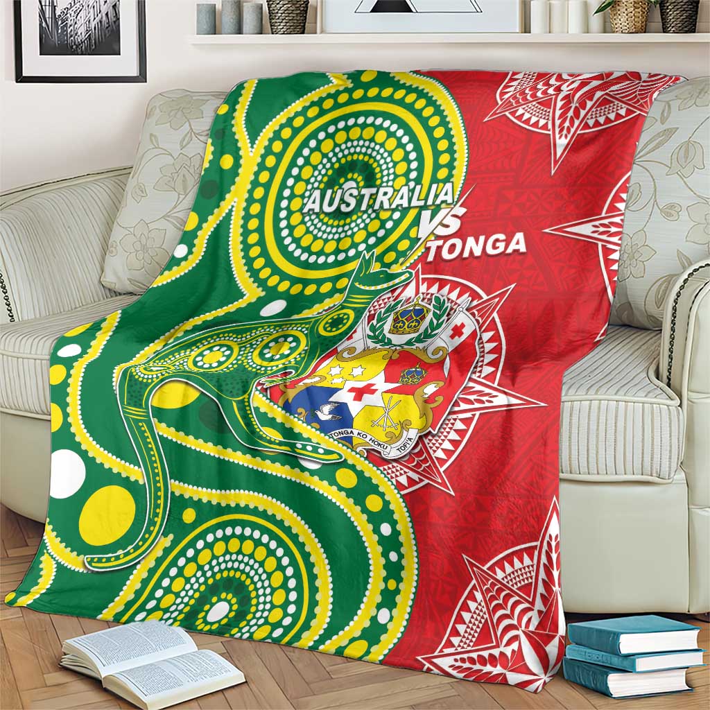 Tonga Australia Rugby Blanket Kangaroos And Tonga Mate Maa Together