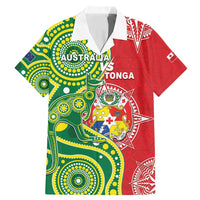Custom Tonga Australia Rugby Family Matching Mermaid Dress and Hawaiian Shirt Kangaroos And Tonga Mate Maa Together