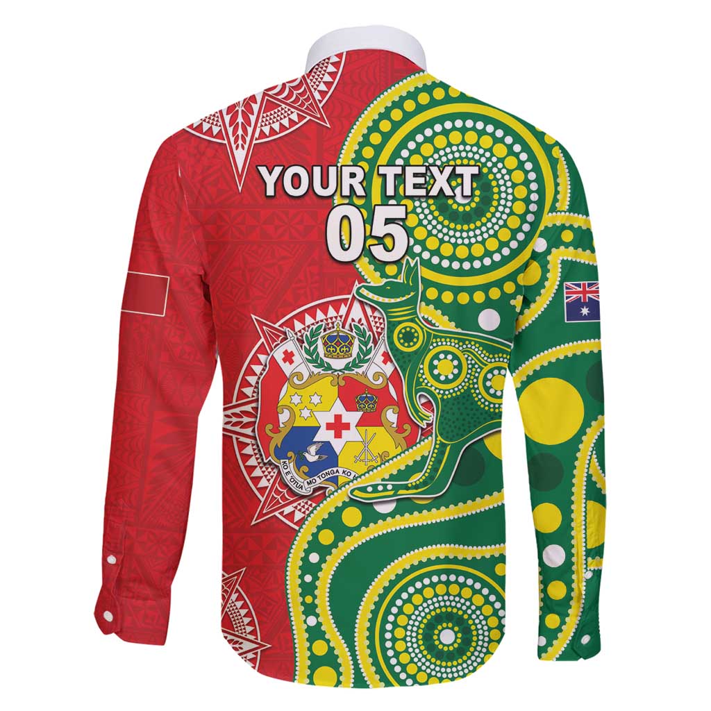 Custom Tonga Australia Rugby Family Matching Puletasi and Hawaiian Shirt Kangaroos And Tonga Mate Maa Together