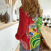 Custom Tonga Australia Rugby Women Casual Shirt Kangaroos And Tonga Mate Maa Together