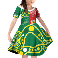 Custom Tonga XIII And Australia Kangaroos Family Matching Off Shoulder Short Dress and Hawaiian Shirt Mate Maa Tongan Ngatu With Aboriginal