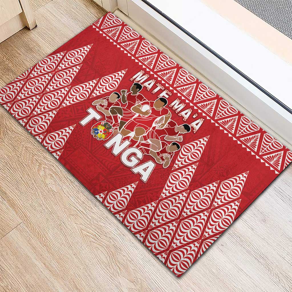Tonga Rugby Rubber Doormat Tonga Mate Ma'a Take The Lead