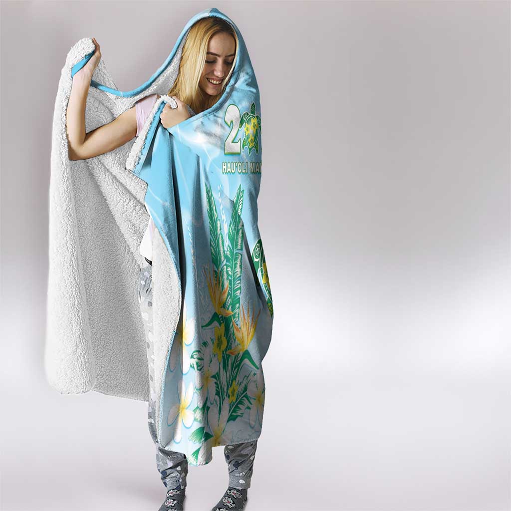 2025 Aloha Hawaii Hooded Blanket Tropical Flowers And Honu