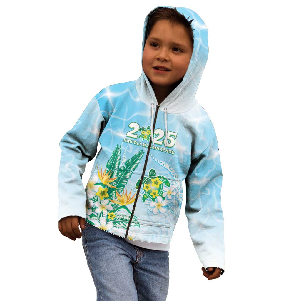 Personalised 2025 Aloha Hawaii Kid Hoodie Tropical Flowers And Honu LT05 - Polynesian Pride