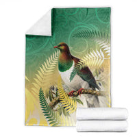 New Zealand Pigeon Kereru Blanket Maori Fern Art Green Gradient - Polynesian Pride