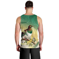 New Zealand Pigeon Kereru Men Tank Top Maori Fern Art Green Gradient - Polynesian Pride