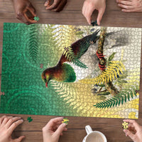 New Zealand Pigeon Kereru Puzzle Maori Fern Art Green Gradient LT05 - Polynesian Pride