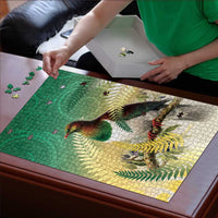 New Zealand Pigeon Kereru Puzzle Maori Fern Art Green Gradient LT05 - Polynesian Pride