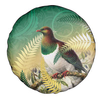 New Zealand Pigeon Kereru Spare Tire Cover Maori Fern Art Green Gradient - Polynesian Pride