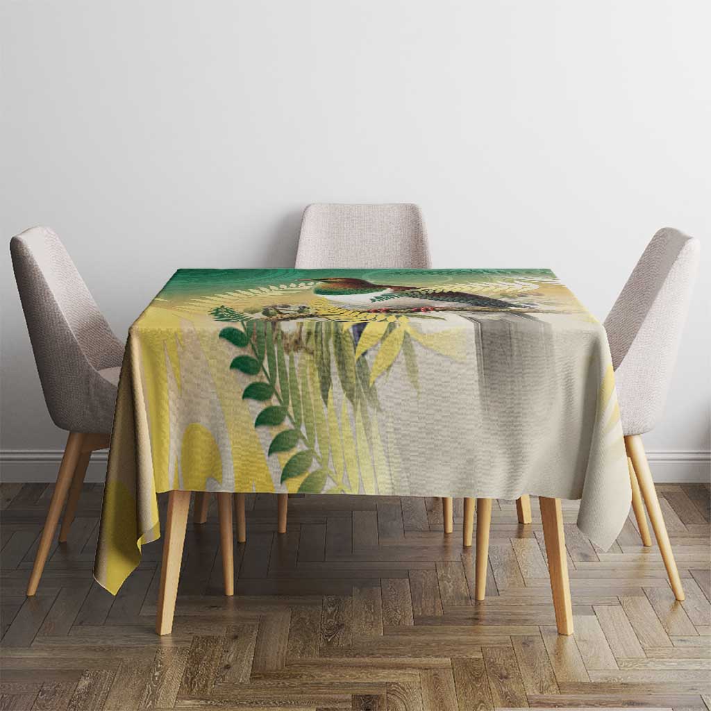 New Zealand Pigeon Kereru Tablecloth Maori Fern Art Green Gradient - Polynesian Pride
