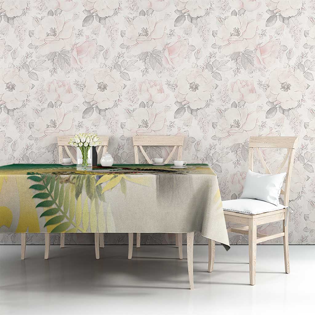 New Zealand Pigeon Kereru Tablecloth Maori Fern Art Green Gradient - Polynesian Pride