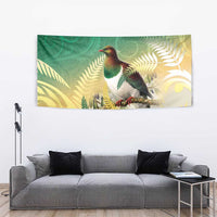 New Zealand Pigeon Kereru Tapestry Maori Fern Art Green Gradient - Polynesian Pride
