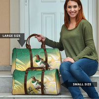 New Zealand Pigeon Kereru Travel Bag Maori Fern Art Green Gradient - Polynesian Pride