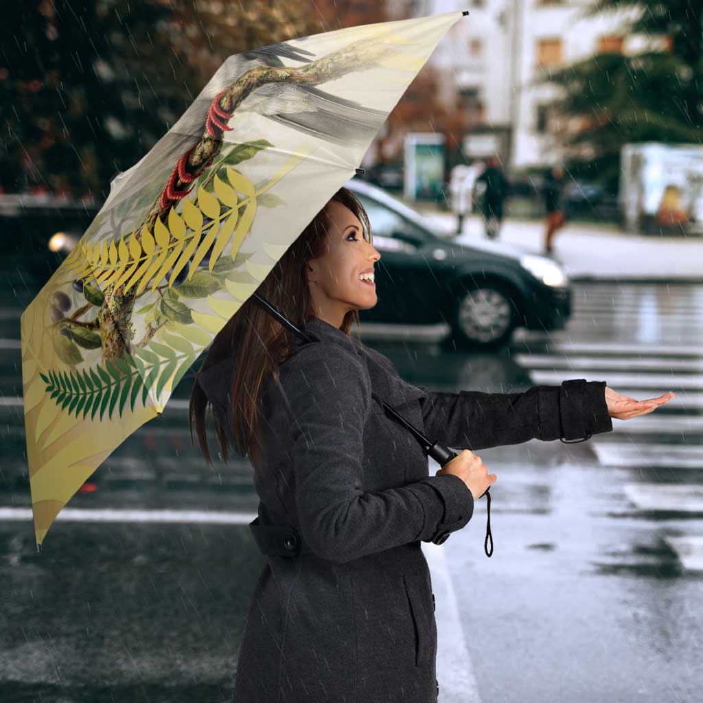 New Zealand Pigeon Kereru Umbrella Maori Fern Art Green Gradient - Polynesian Pride
