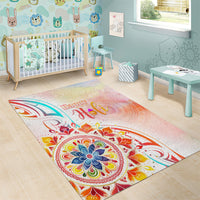 Happy Holi Festival Area Rug Rangoli With Polynesian Pattern LT05 - Polynesian Pride