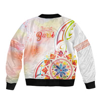 Happy Holi Festival Bomber Jacket Rangoli With Polynesian Pattern LT05 - Polynesian Pride