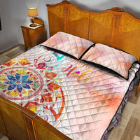 Happy Holi Festival Quilt Bed Set Rangoli With Polynesian Pattern LT05 - Polynesian Pride