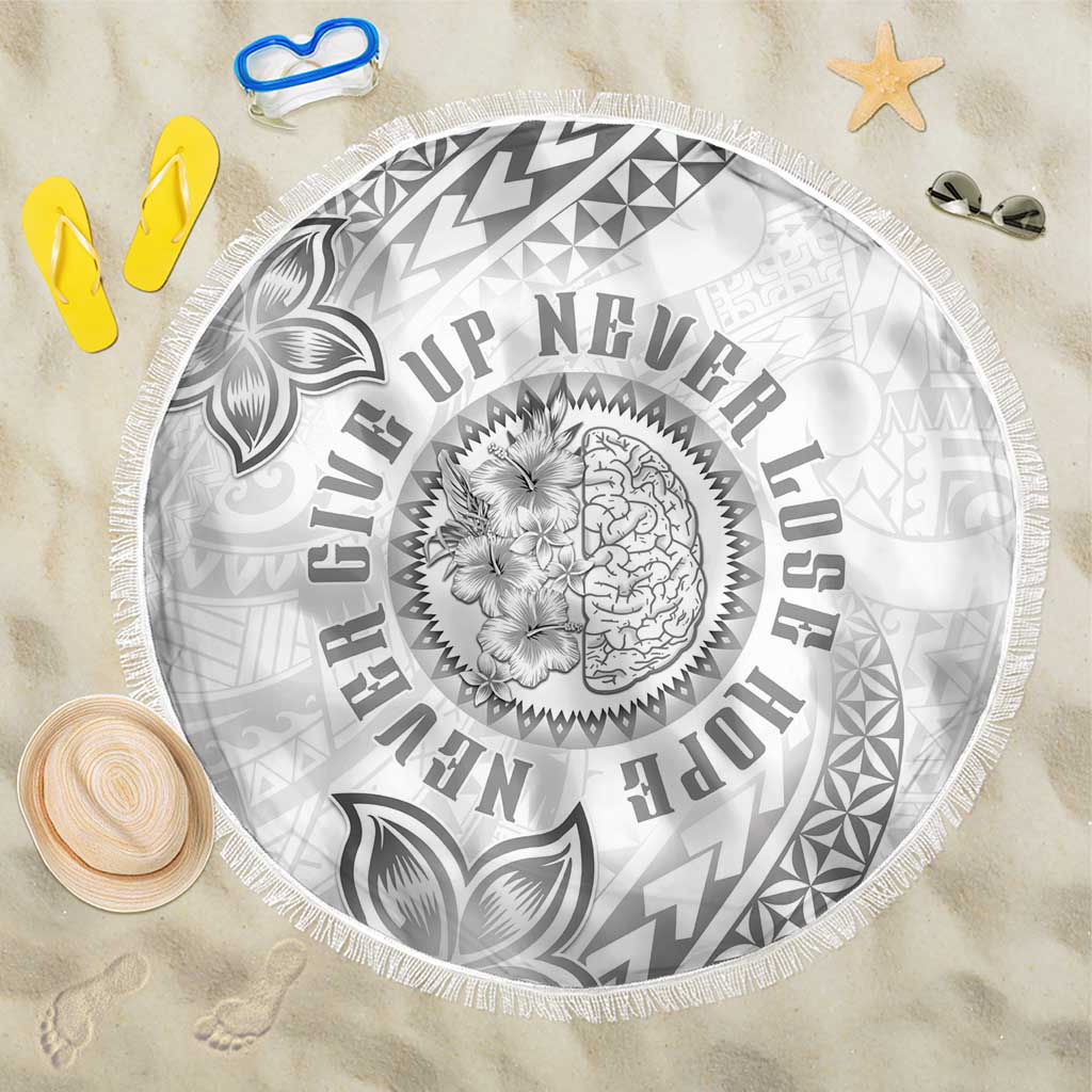 Brain Cancer Warrior Beach Blanket Never Give Up