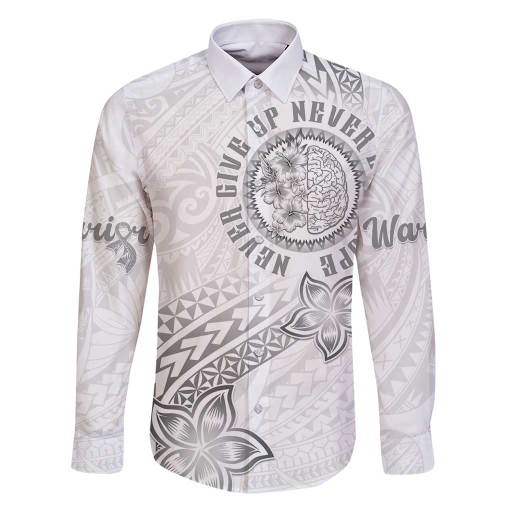 Brain Cancer Warrior Family Matching Long Sleeve Bodycon Dress and Hawaiian Shirt Never Give Up