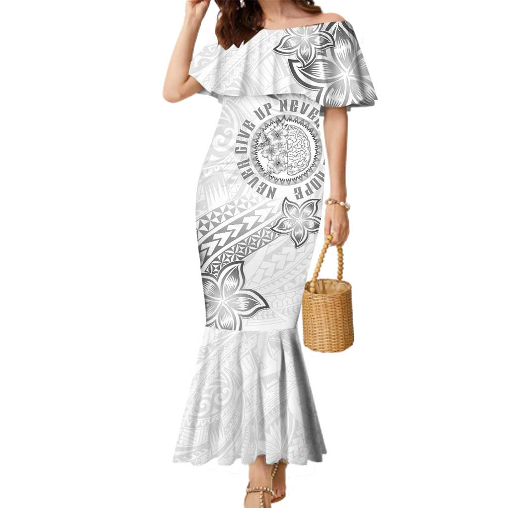 Brain Cancer Warrior Family Matching Mermaid Dress and Hawaiian Shirt Never Give Up