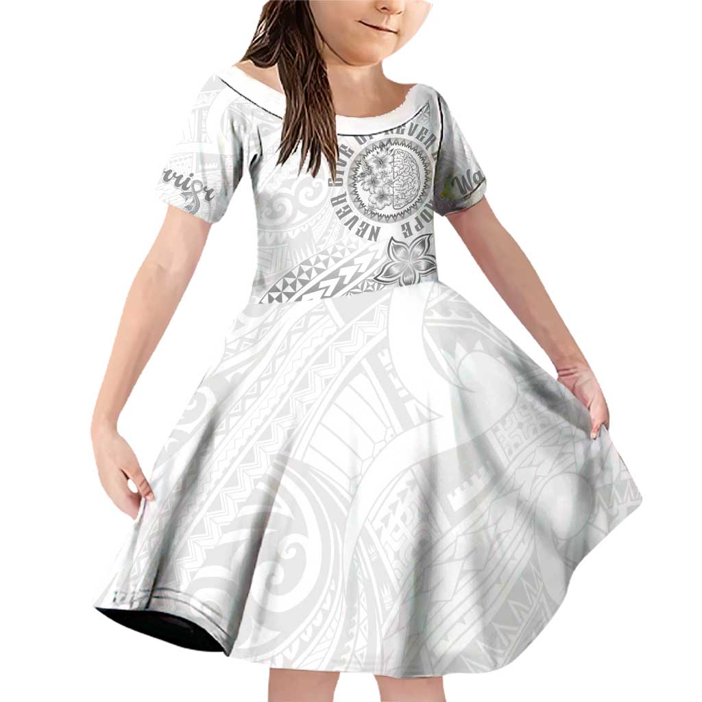 Brain Cancer Warrior Family Matching Off Shoulder Short Dress and Hawaiian Shirt Never Give Up