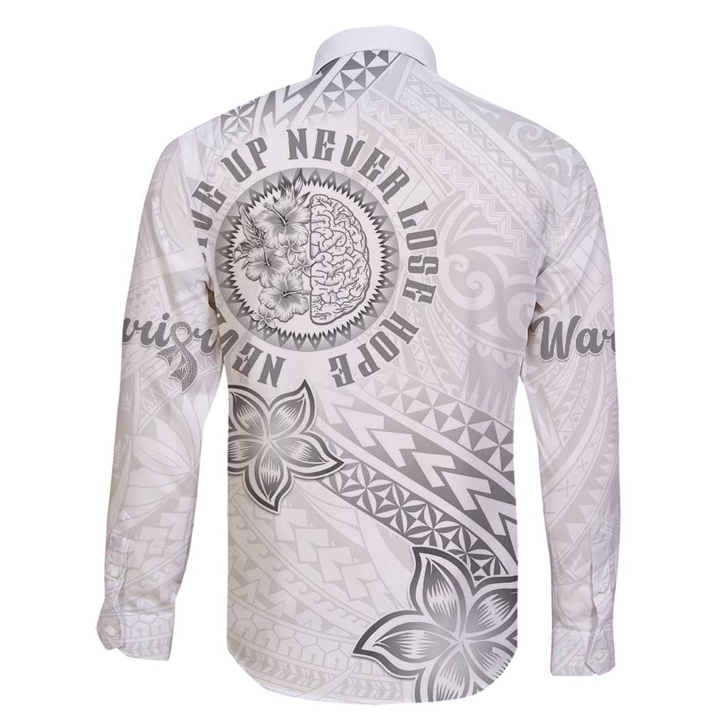 Brain Cancer Warrior Family Matching Off Shoulder Short Dress and Hawaiian Shirt Never Give Up