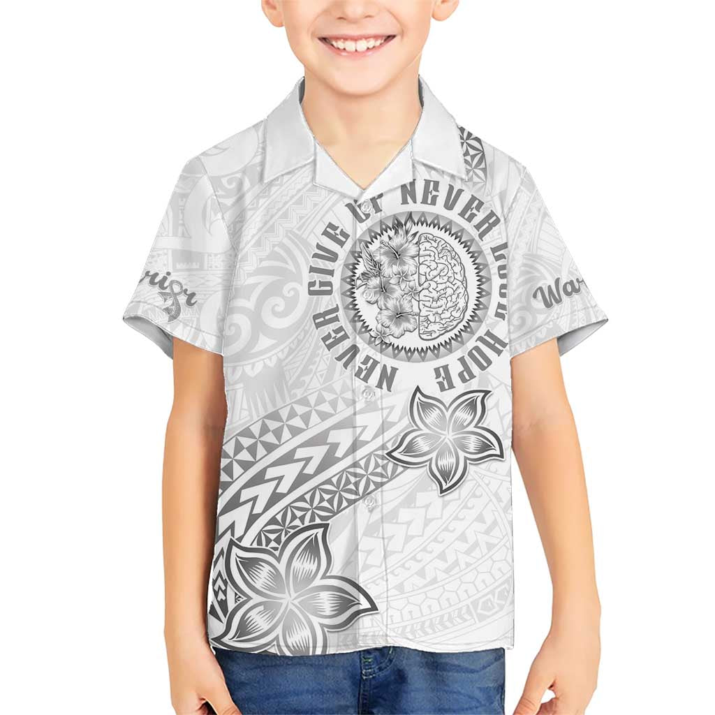 Brain Cancer Warrior Family Matching Short Sleeve Bodycon Dress and Hawaiian Shirt Never Give Up