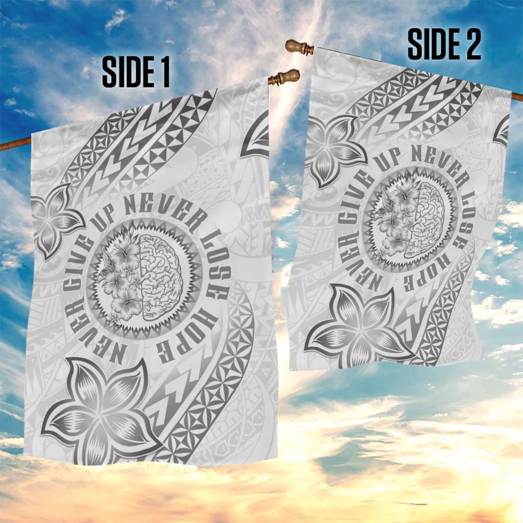 Brain Cancer Warrior Garden Flag Never Give Up