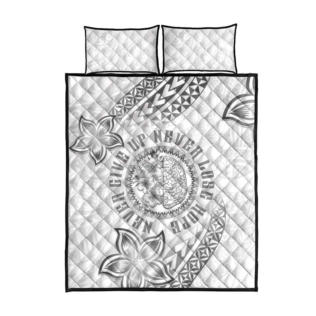 Brain Cancer Warrior Quilt Bed Set Never Give Up