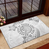Brain Cancer Warrior Rubber Doormat Never Give Up