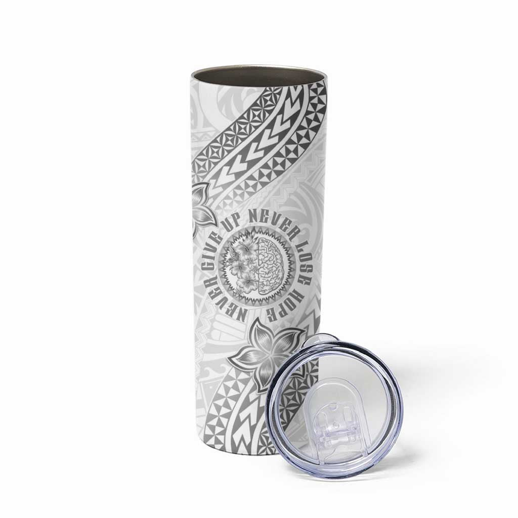 Brain Cancer Warrior Skinny Tumbler Never Give Up