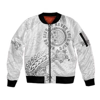 Brain Cancer Warrior Sleeve Zip Bomber Jacket Never Give Up