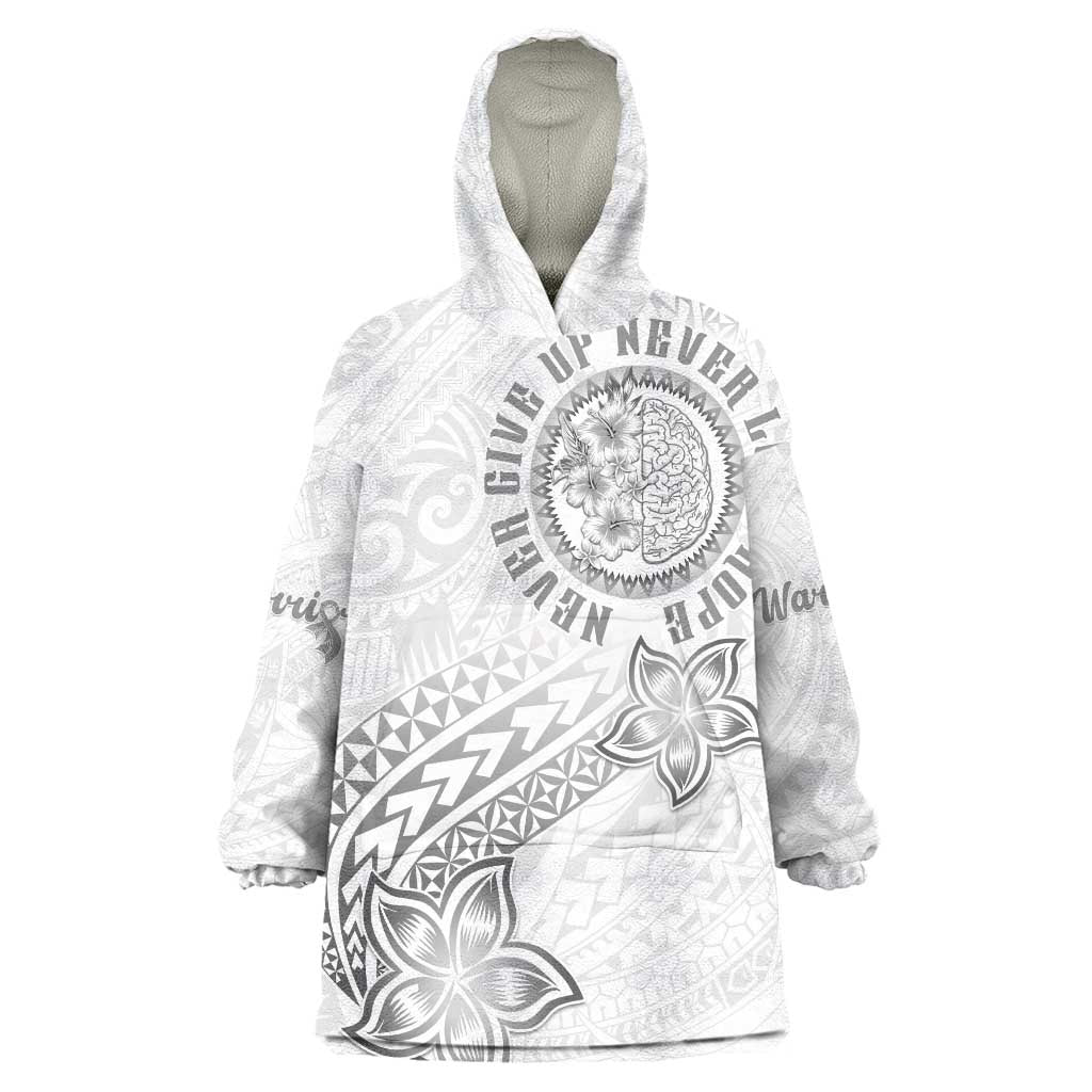 Brain Cancer Warrior Wearable Blanket Hoodie Never Give Up