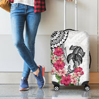 White Polynesian Hammerhead Shark Tribal Pattern Luggage Cover LT05 - Polynesian Pride