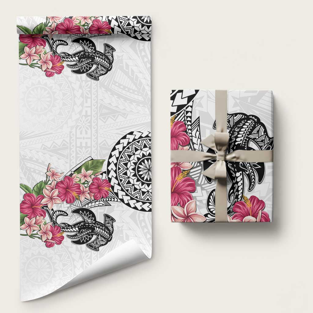 White Polynesian Hammerhead Shark Tribal Pattern Wrapping Paper - Polynesian Pride