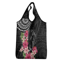 Black Polynesian Hammerhead Shark Tribal Pattern Grocery Bag