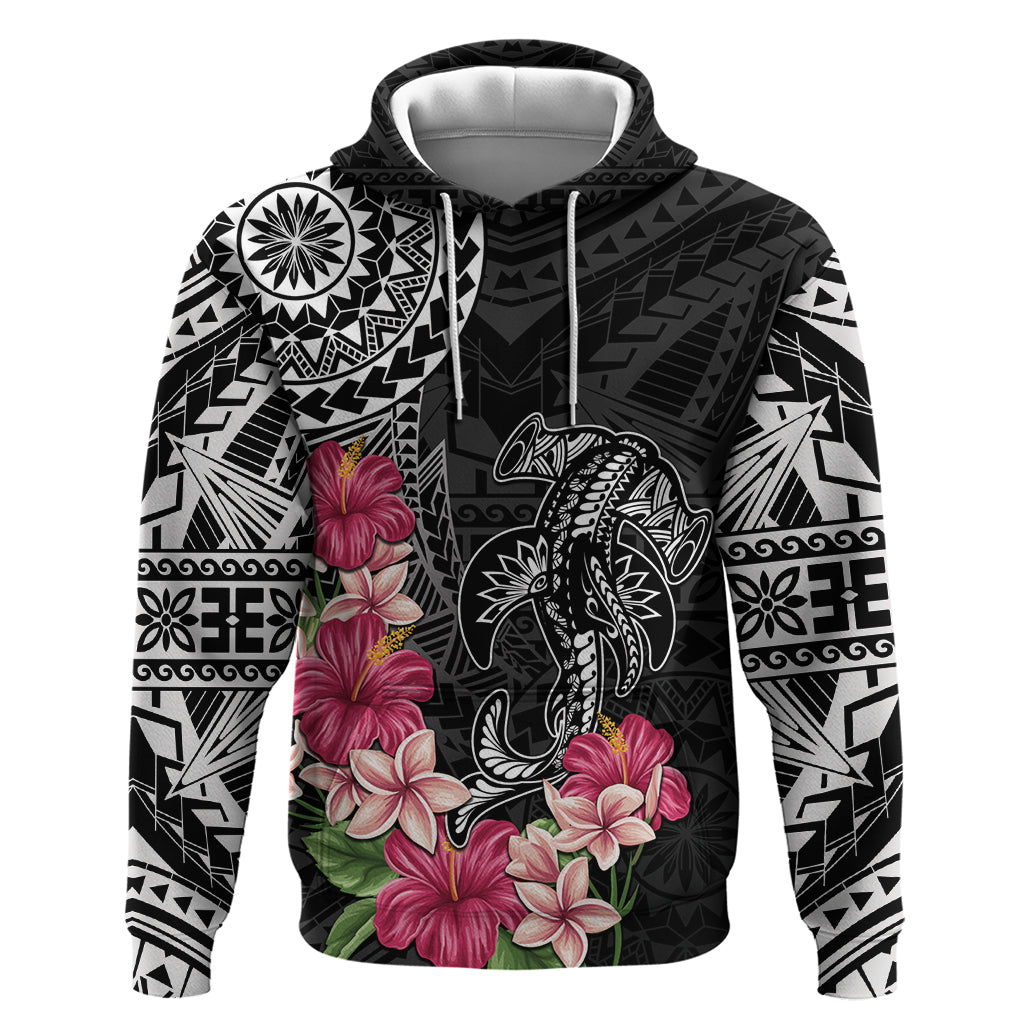 Black Polynesian Hammerhead Shark Tribal Pattern Hoodie LT05 Pullover Hoodie Black - Polynesian Pride