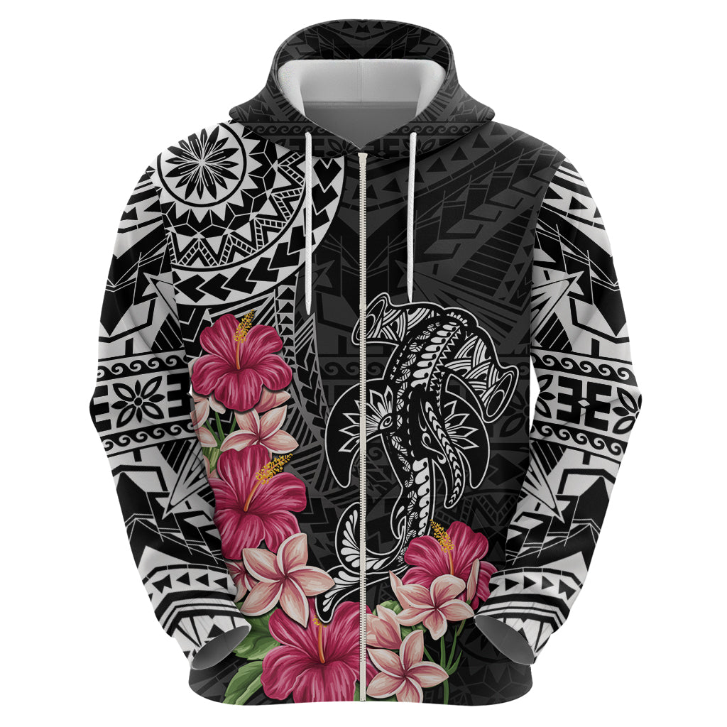 Black Polynesian Hammerhead Shark Tribal Pattern Hoodie LT05 - Polynesian Pride