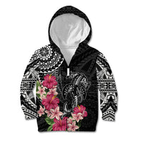 Black Polynesian Hammerhead Shark Tribal Pattern Kid Hoodie LT05 Zip Hoodie Black - Polynesian Pride
