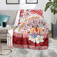 French Polynesia Internal Autonomy Day Blanket Tropical Hibiscus And Turtle Pattern