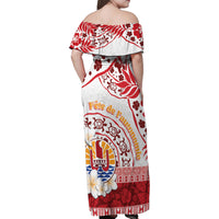 French Polynesia Internal Autonomy Day Family Matching Off Shoulder Maxi Dress and Hawaiian Shirt Tropical Hibiscus And Turtle Pattern