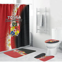 Tonga Emancipation Day Bathroom Set Tongan Ngatu Pattern With Plumeria