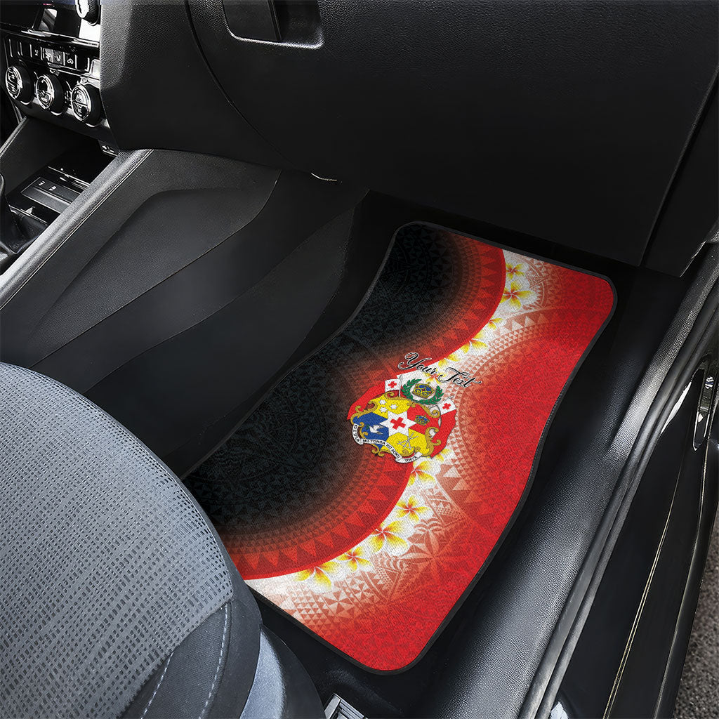 Personalised Tonga Emancipation Day Car Mats Tongan Ngatu Pattern With Plumeria