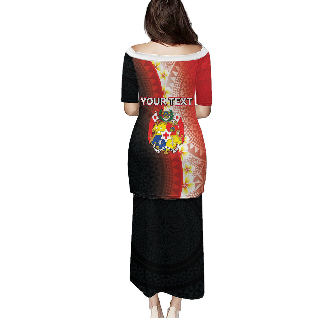 Personalised Tonga Emancipation Day Family Matching Puletasi and Hawaiian Shirt Tongan Ngatu Pattern With Plumeria