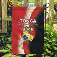 Tonga Emancipation Day Garden Flag Tongan Ngatu Pattern With Plumeria