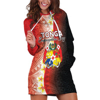 Personalised Tonga Emancipation Day Hoodie Dress Tongan Ngatu Pattern With Plumeria