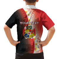 Personalised Tonga Emancipation Day Kid Hawaiian Shirt Tongan Ngatu Pattern With Plumeria LT05 - Polynesian Pride