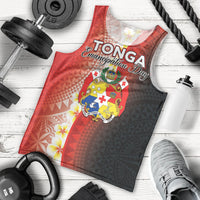 Personalised Tonga Emancipation Day Men Tank Top Tongan Ngatu Pattern With Plumeria